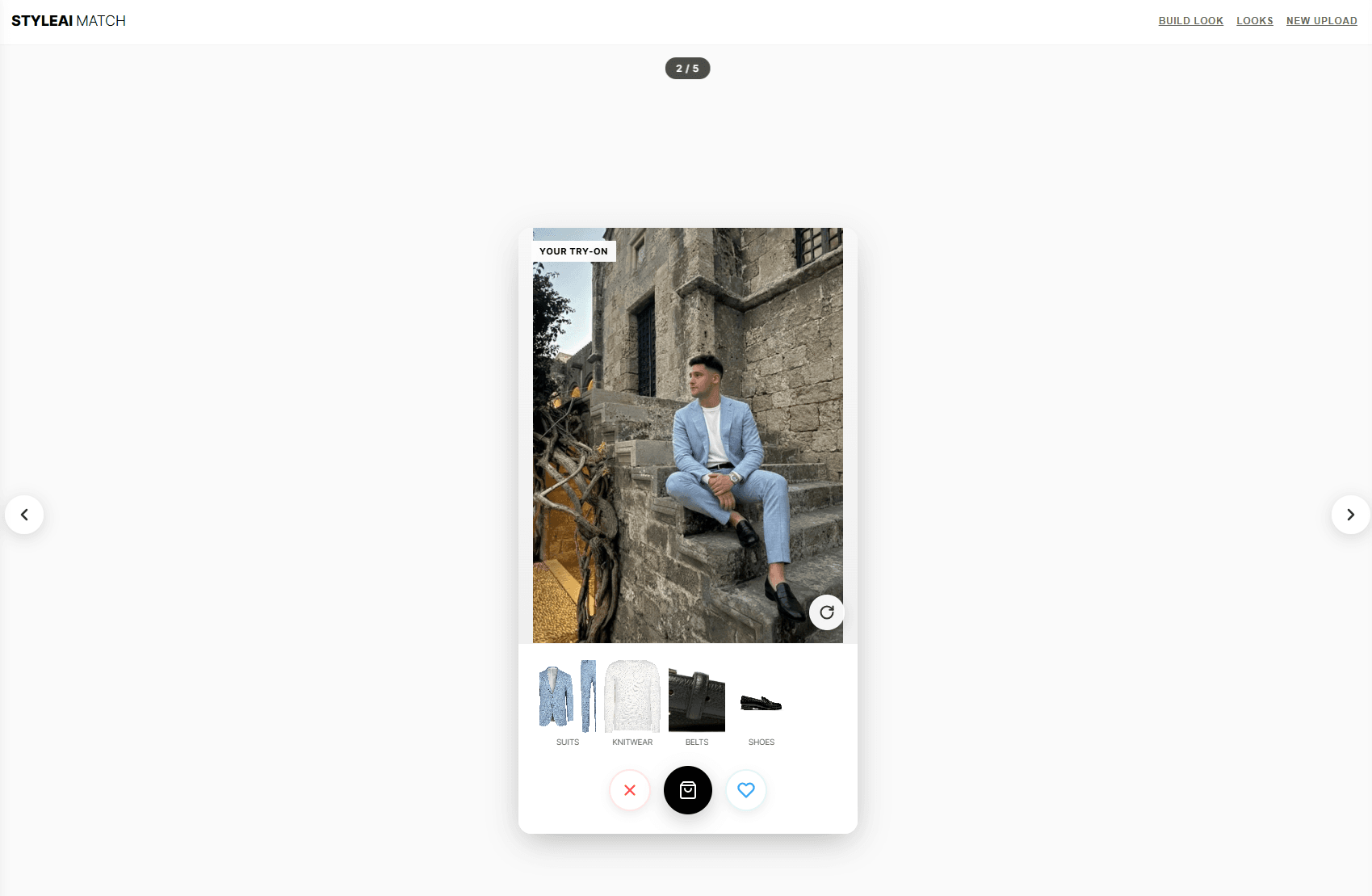 AI recomendation and try on preview